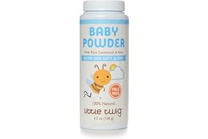 Little Twig Baby Powder, Natural Plant Derived Formula with Cornstarch and Aloe, 100% Talc-Free Powder, Fragrance-Free, 4.5 oz