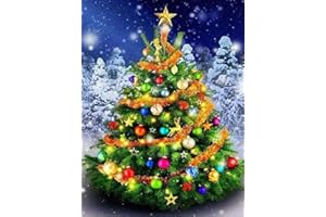 SUYALOO 5D Diamond Painting Kits for Adults - Christmas Tree Diamond Art Kits for Adults Kids Beginner,DIY Round Full Drill Paintings with Diamonds Gem Art for Adults Home Wall Decor Gifts 11.7x15.8inch