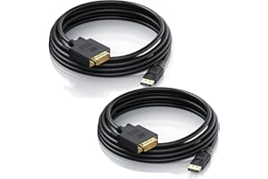 DisplayPort to DVI Cable 6 Feet, DVI to Displayport (DP) Cable Male to Male Compatible with PC, Laptop, HDTV, Projector, Moni