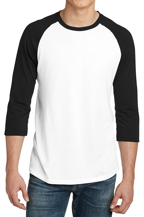 blue and white baseball tee