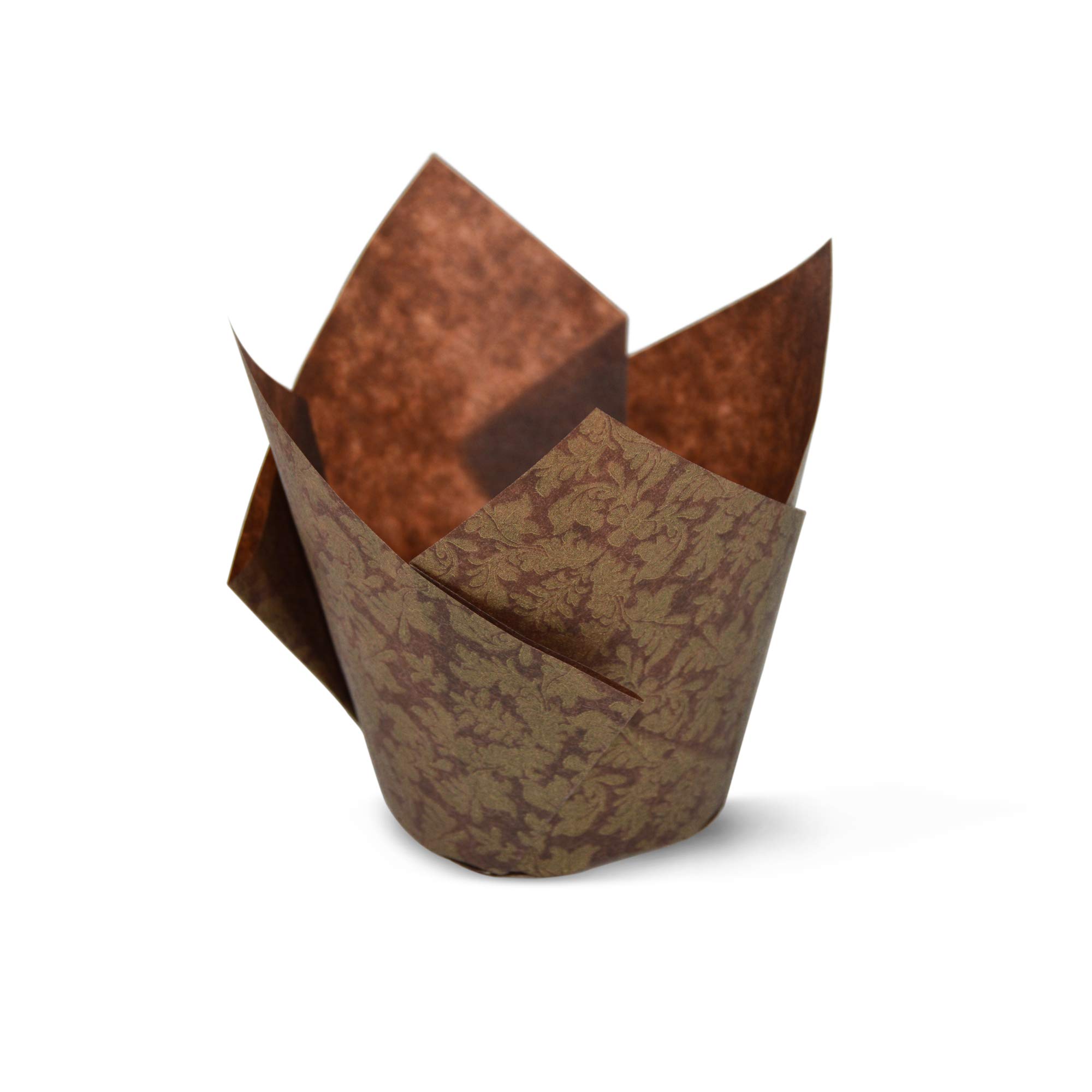 Brown Gold Leafs Tulip Baking Cups Cupcake Liners Muffin Liners Greaseproof Paper 100