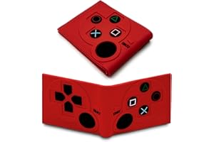BYTHEVOID Game Controller Wallets For Kids, Man, Teen Bifold Wallet Multiple Card Slots and Coin Pocket Gamepad Silicone And PU Leather Surface Video Game Kids Wallet in Red