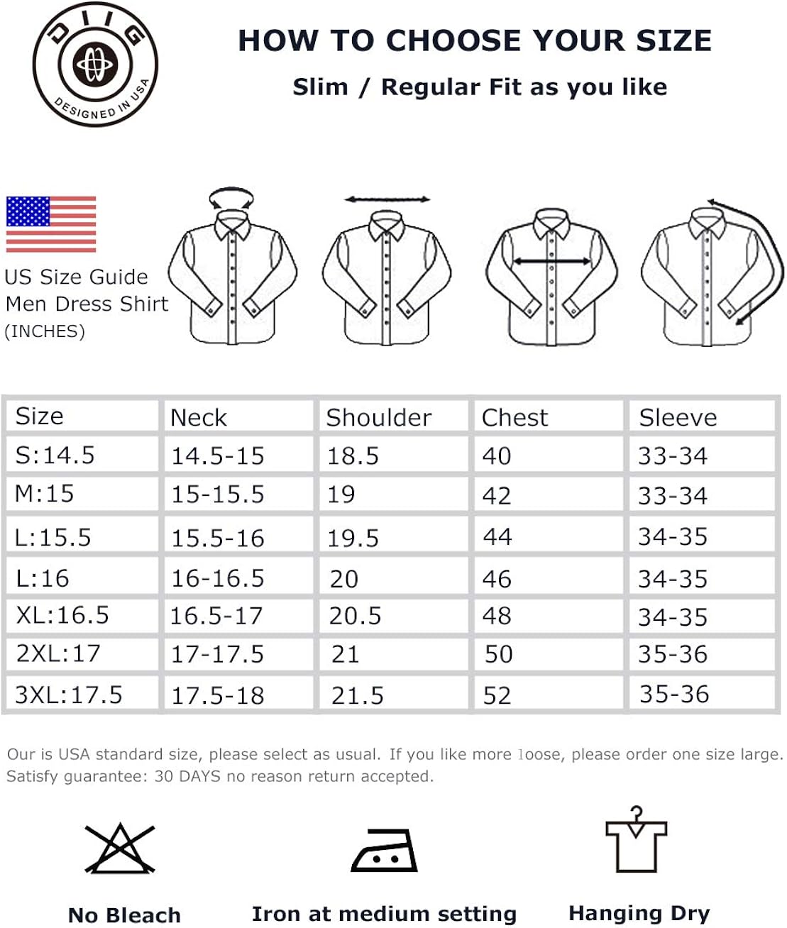 diig Dress Shirt for Men - Slim Regular Fit Work Shirt, White Red Blue XS M 2 XL at  Men’s Clothing store