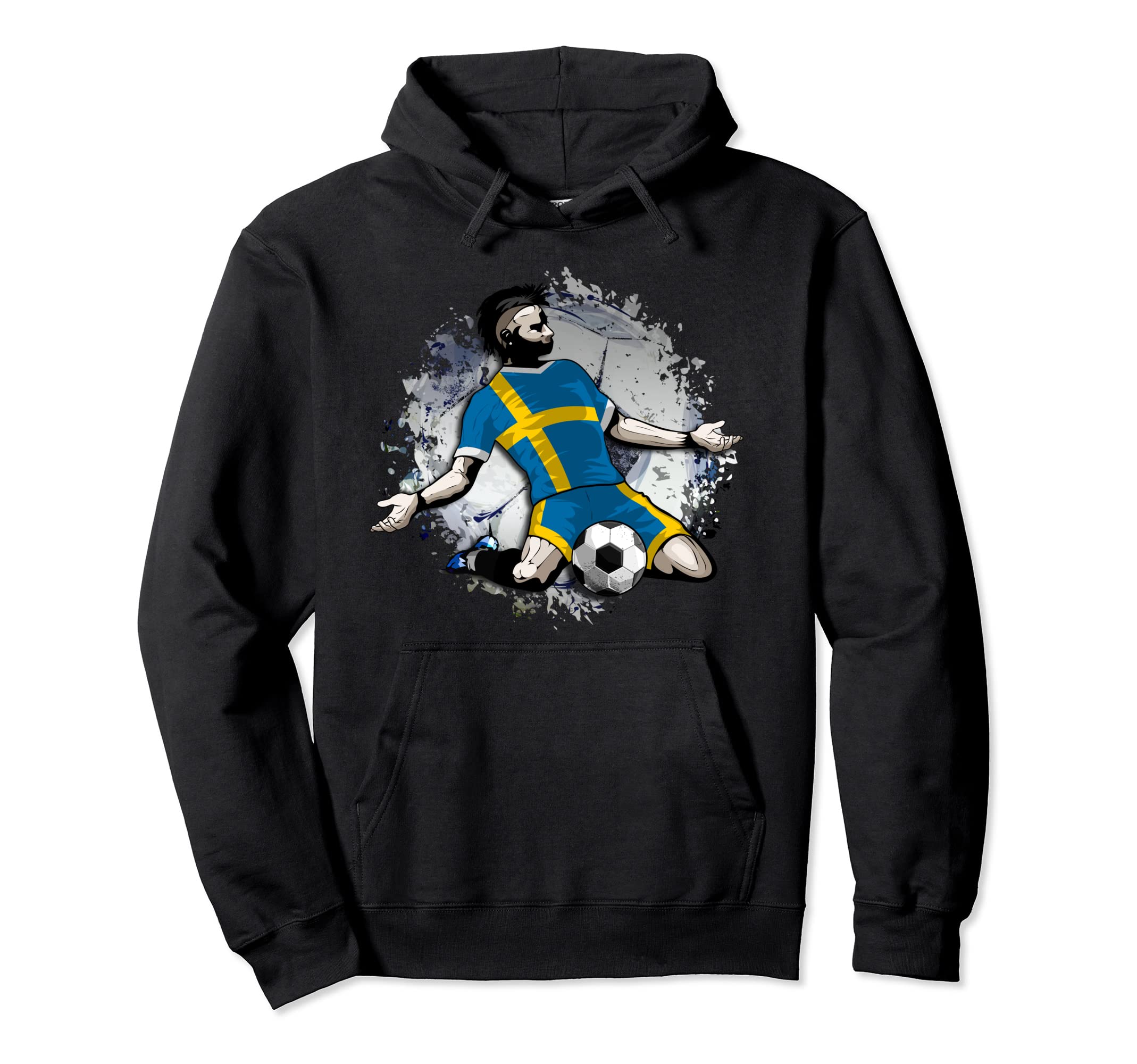 Sweden Soccer Swedish National Flag Football Lovers Design Pullover Hoodie