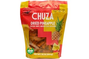 CHUZA Dried Chili Pineapple Bites, Spicy Mexican Candy with Real Fruit Flavors, Family-Size 22 oz Value Pack for Adults and Kids, Sweet & Spicy Snack