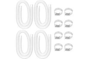 sawluv 1-1/4" Pool Hose for Above Ground Pool, 1.25" x 59" Replacement Pool Pump Hose Compatible with Coleman Intex Filter Pump 603 637 (4 Pack + 8 Clamps, White)