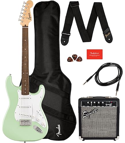 Amazon.com: Fender Squier Sonic Stratocaster Pack - Surf Green
