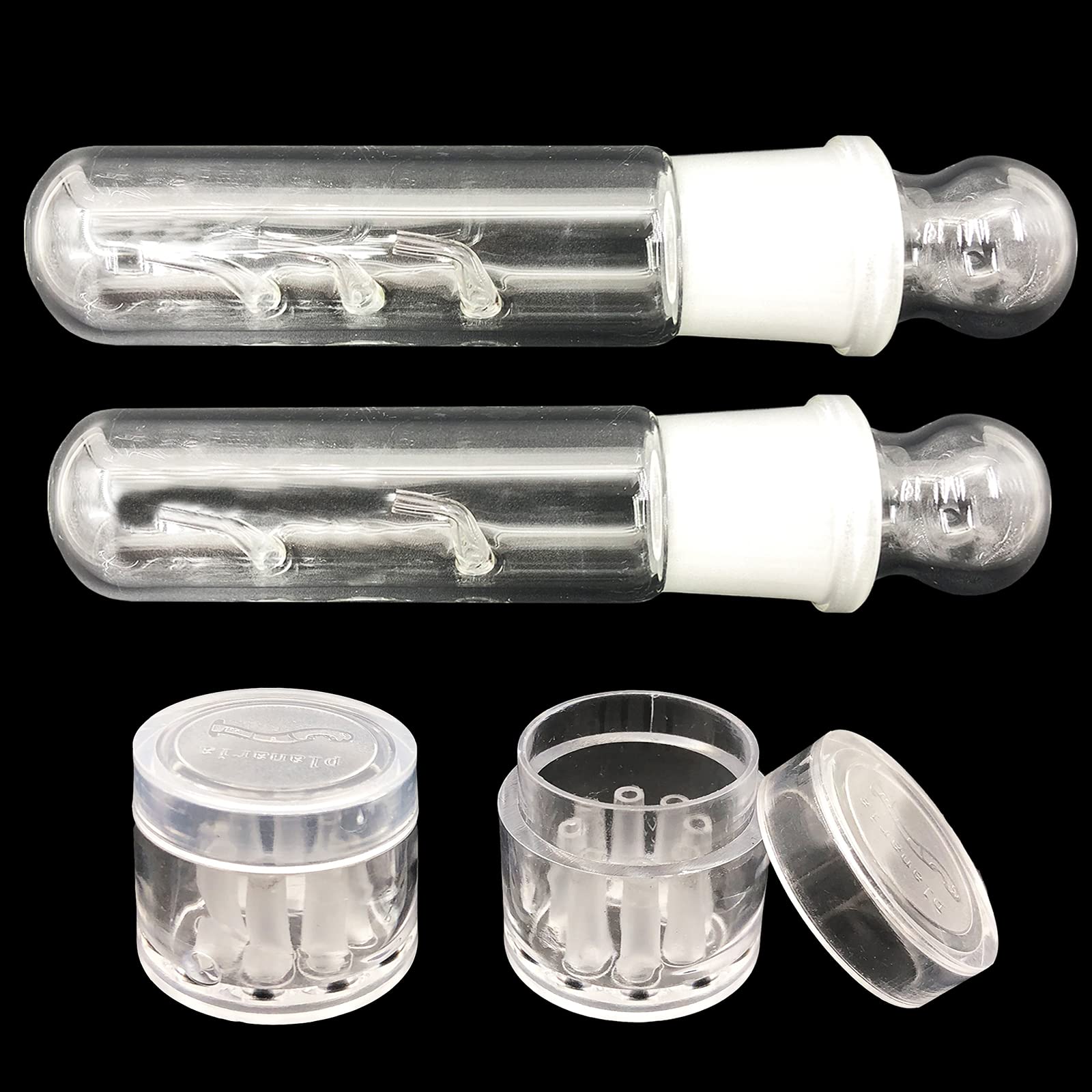 Eterspr Pack of 4 Planary Trap, 2 Hole 3 Hole Clear Glass Glass Planaria Trap, 8 Holes Acrylic Aquarium Trap, Snail Trap, for Catching Planariums, Snails, Leeches in the Aquarium