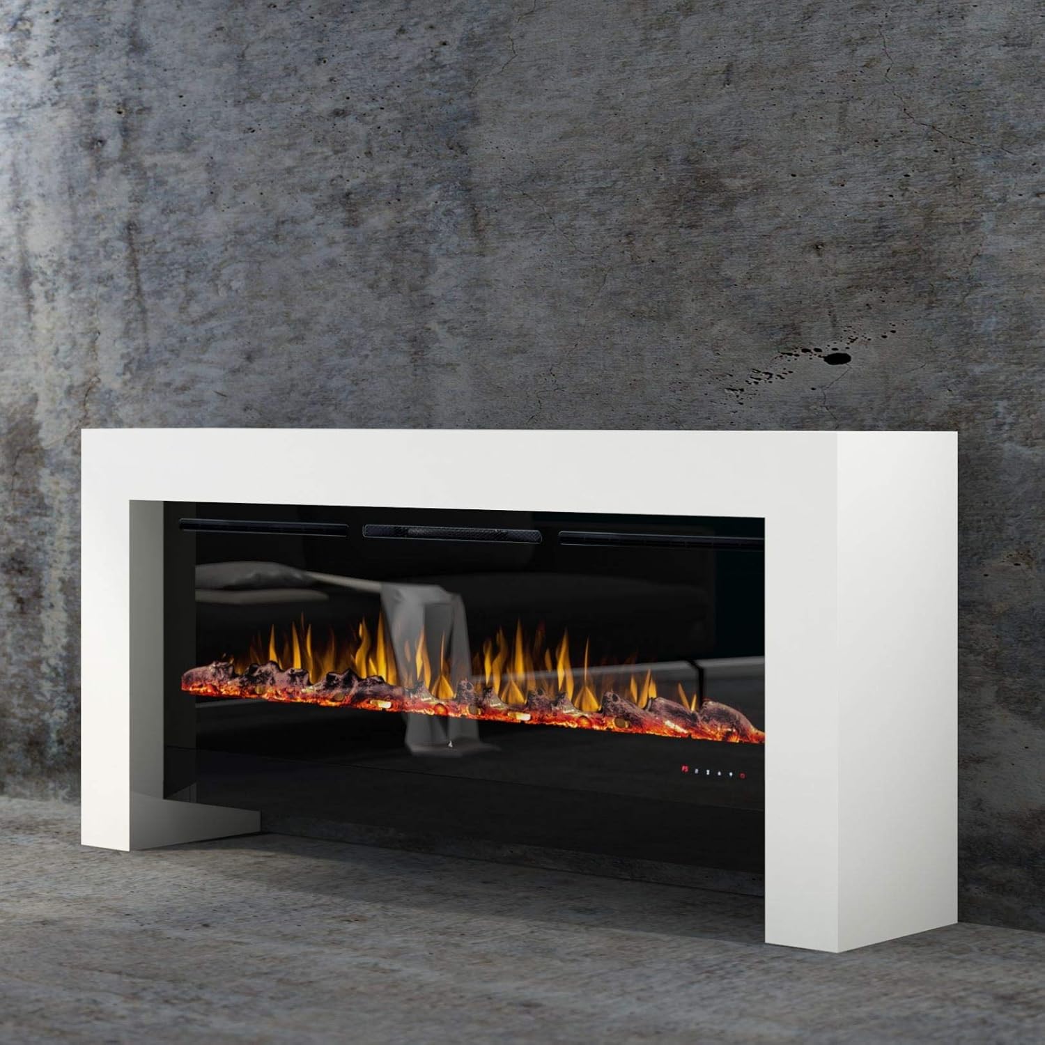 Muenkel Design Bridge - Chimenea eléctrica de pie (1930 mm de ancho