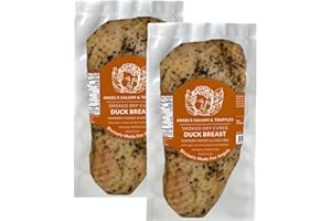 ANGEL'S SALUMI & TRUFFLES Angel's Salumi Smoked Dry-Cured Duck Breast "Prosciutto" – 10.5-12oz Gourmet Artisanal Charcuterie – Humanely Raised, Antibiotic & Hormone-Free, Vegetarian Fed, Phosphate-Free (10.5-12oz (Pack of 2))
