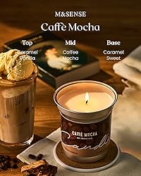 M&SENSE Vegan Soy Wax Candle, Mocha Coffee Subtle