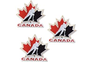 3 Pcs Canada National Hockey Team Embroidered Patches for Clothing, Sew-On or Iron-On Badge, Canadian Hockey Team Logo for Ja