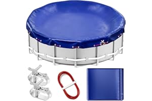 RANWIN 24FT Round Winter Pool Cover Pool Cover for Above Ground Pools with Winch and Cable,Extra Thick Durable for Waterproofing and Dustproofing Against Falling Leaves