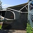 SHADEPLUS RV Awning Side Shade 9'X7',Black Mesh RV Awning Shade Screen,Universal Trailer RV Awning Sun Shade Screen with Complete Kits,Significantly Improves Shadow and Privacy.