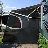 SHADEPLUS RV Awning Side Shade 9'X7',Black Mesh RV Awning Sun Shade Screen,Universal Trailer Sunshade Screen with Complete Ki
