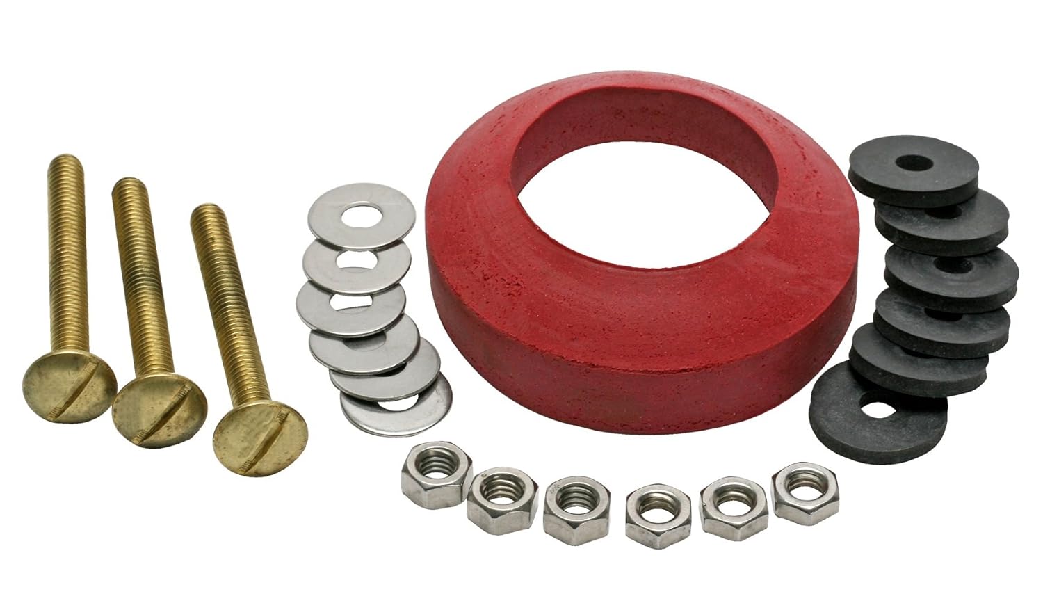 Fluidmaster 6106 Universal Tank-To-Bowl Gasket, with 2 3/4-Inch Hardware, Including 3 Brass Bolts