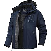MAOYSSEN Men's Mountain Winter Coat Warm Fleece Ski Snow Jacket Waterproof Raincoat with Hood