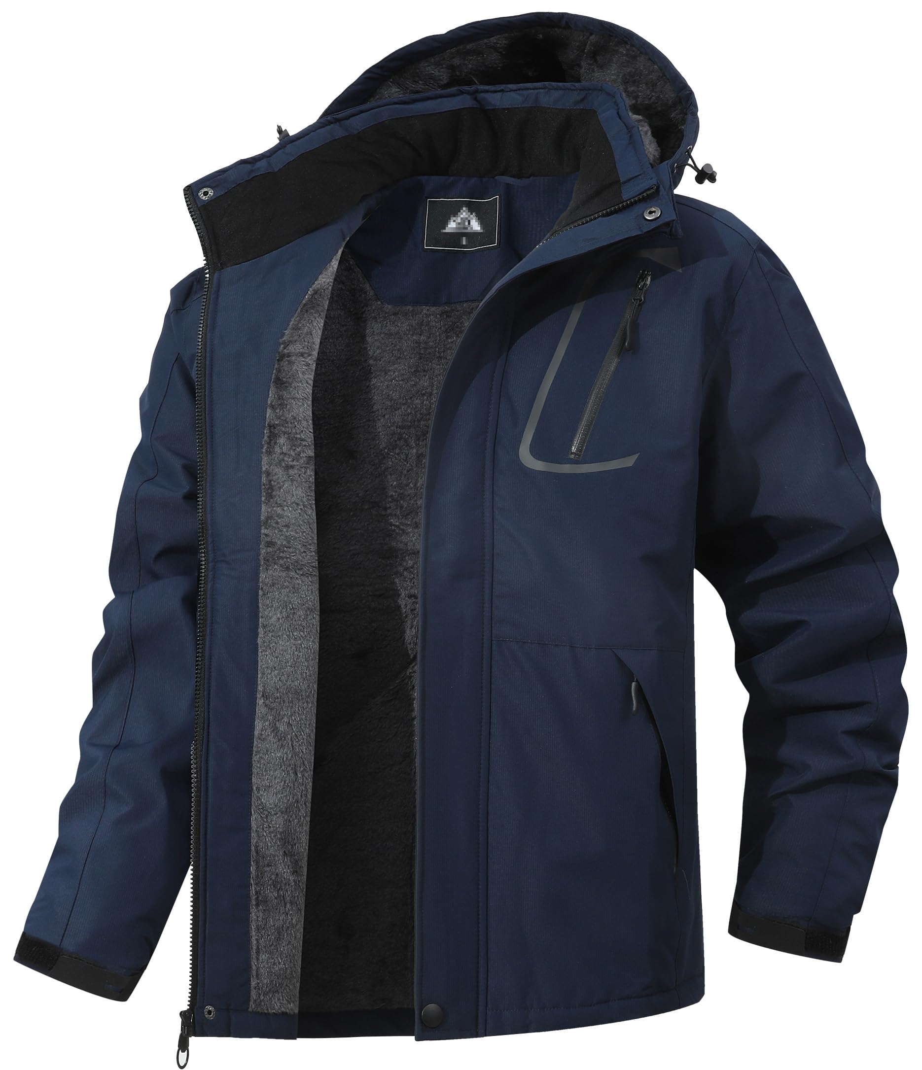 MAOYSSEN Men's Mountain Winter Coat Warm Fleece Ski Snow Jacket Waterproof Raincoat with Hood Image