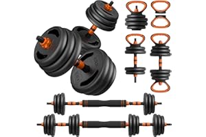 TUYOHW Adjustable Dumbbells 45lbs Free Weight Dumbbell Set with Connector Used as Barbell Kettlebells Adjustable Barbell Weights Set for Home Gym