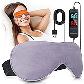 Visader Heated Eye Mask for Dry Eyes, Stye & Migraines Relief - USB Electric Warm Compress with 20 Temp/Time Settings, Washable Flaxseed Cover for MGD, Blepharitis & Eye Strain