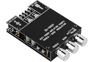 ARRAROWN ZK-1002T Bluetooth Amplifier Board 2.0CH 100W*2 Mini Audio AMP with Treble and Bass Control, BT and AUX Inputs, DC 9-24V Stereo AMP Module for Home Speakers, Update Version APP Control