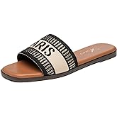 Athlefit Women's Slides Summer Fashion Slip On Flat Sandals Dressy