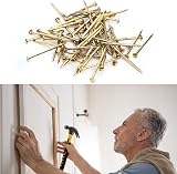 ZWFSDM 450 Pcs Brass Gold Nails and Pins Assortment 2in 1.5in 1in 0.75in view 5