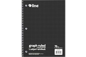 C-Line 1-Subject Notebook, Graph Ruled,4 x 4, Black (22300)