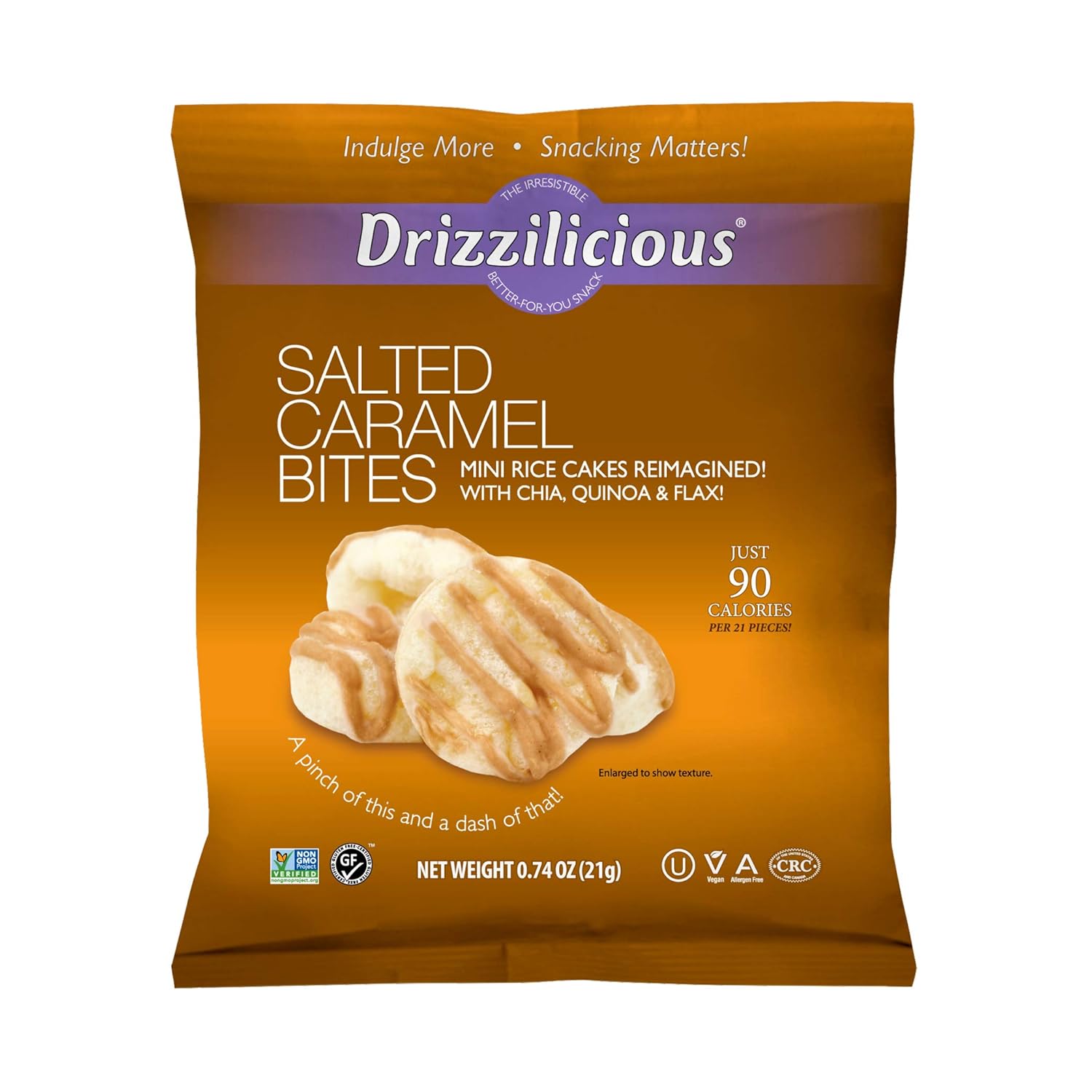 Drizzilicious Salted Caramel 24 Pack Vegan Air Popped Drizzilicious Salted Caramel 24 Pack Vegan Air Popped