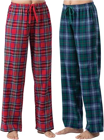 women's green plaid pajama pants