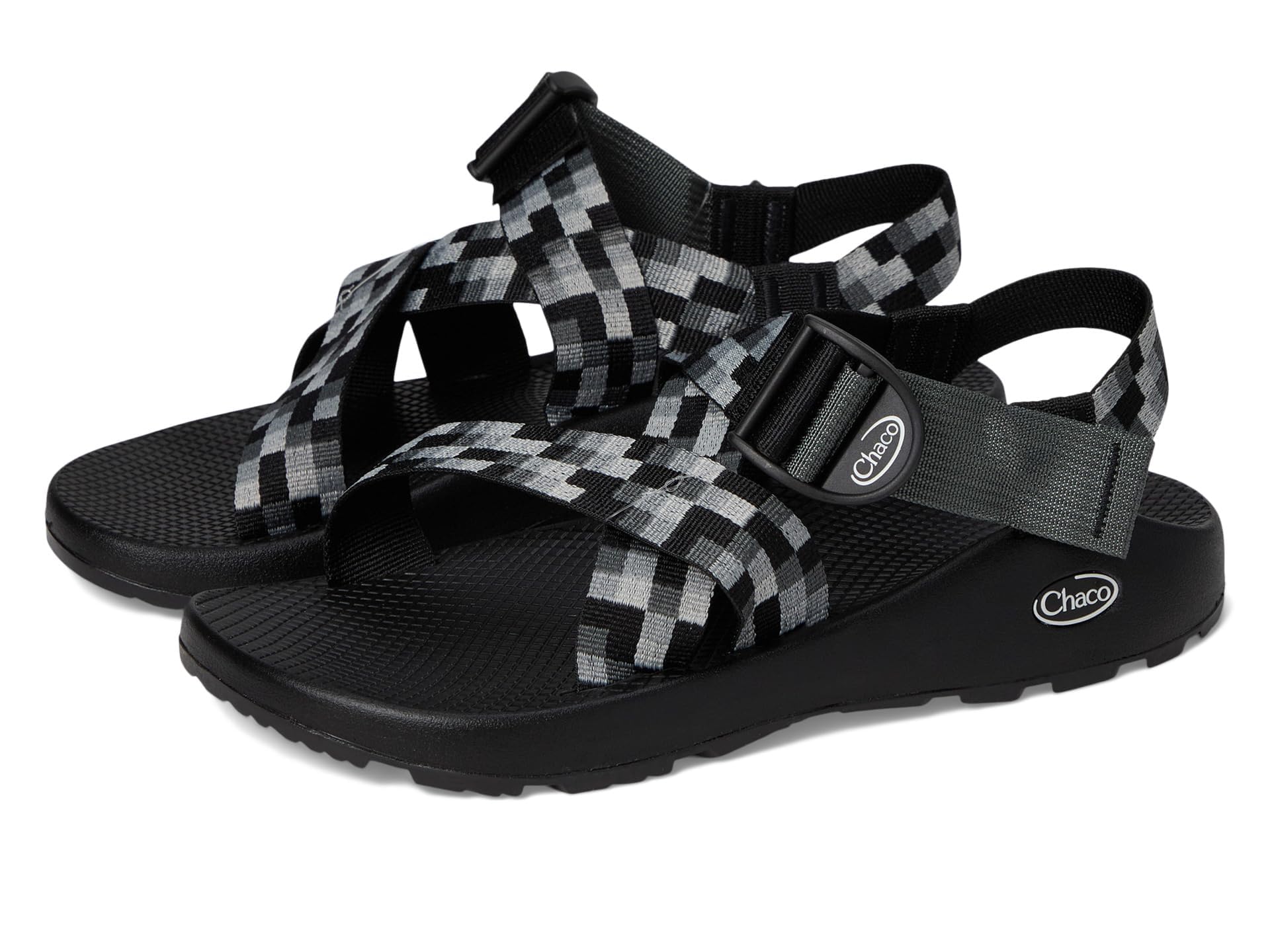 Chaco Men's MEGA Z Classic Sandal, Pixel B/W, 12