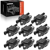 A-Premium Set of 8 Ignition Coil Pack (Square Coil) - 3-Pins | Compatible with Chevrolet Silverado GMC Sierra 1500 2014-2019 Yukon 2015-2018 V8 5.3L 6.2L, Replace# 12619161