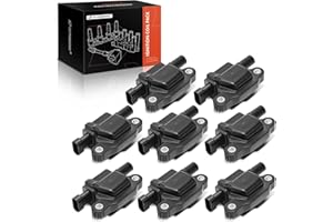 A-Premium Ignition Coil Pack Set of 8 (Square Coil) Compatible with Chevrolet Silverado GMC Sierra 1500 2014-2019 Yukon 2015-