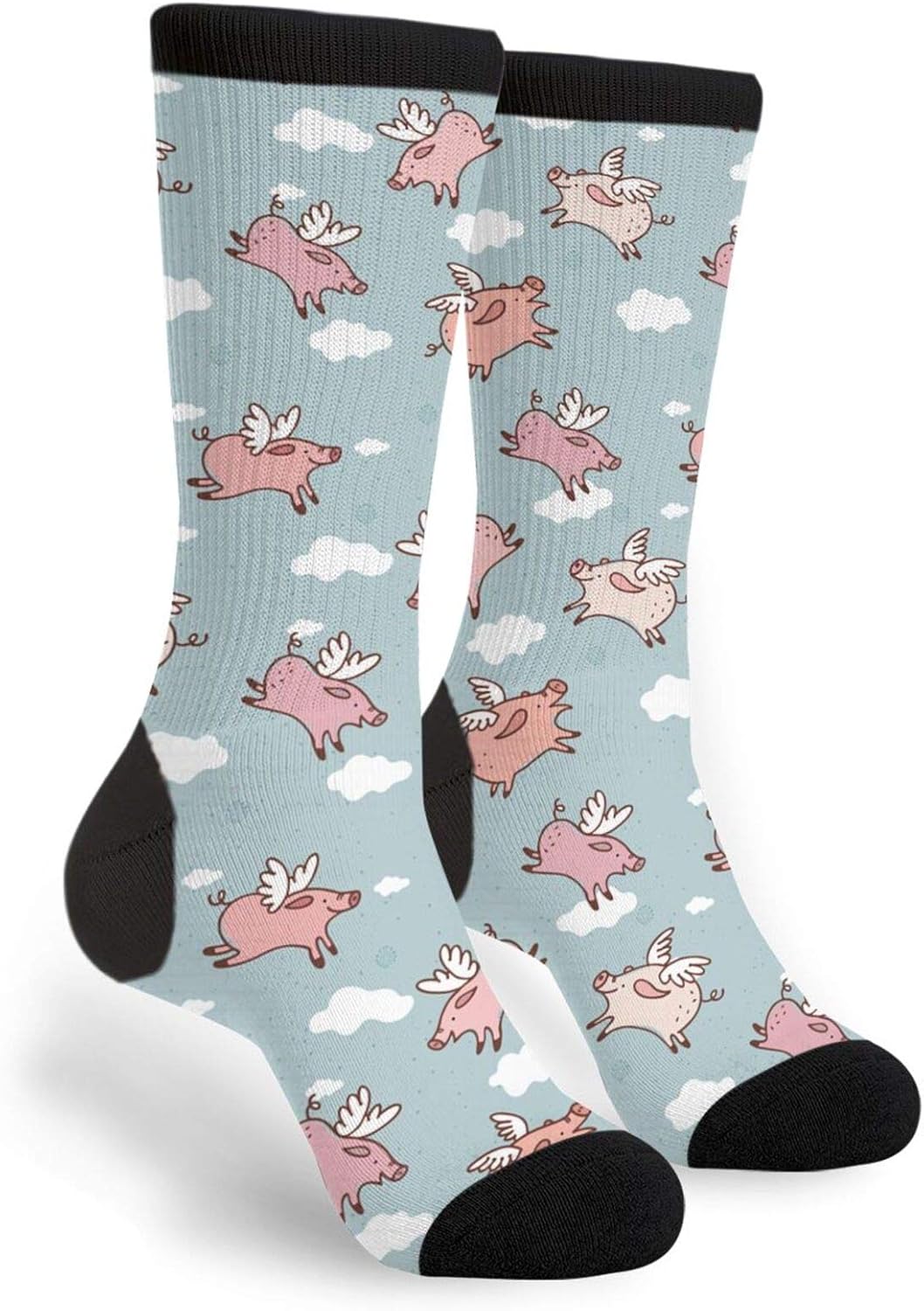 When Pigs Fly New Men Women Casual Socks Funny Funky Novelty Crew Tube