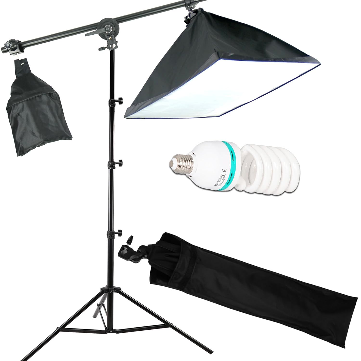 125W Boom Arm Soft Box Softbox Lighting Light Stand Amazon.co.uk