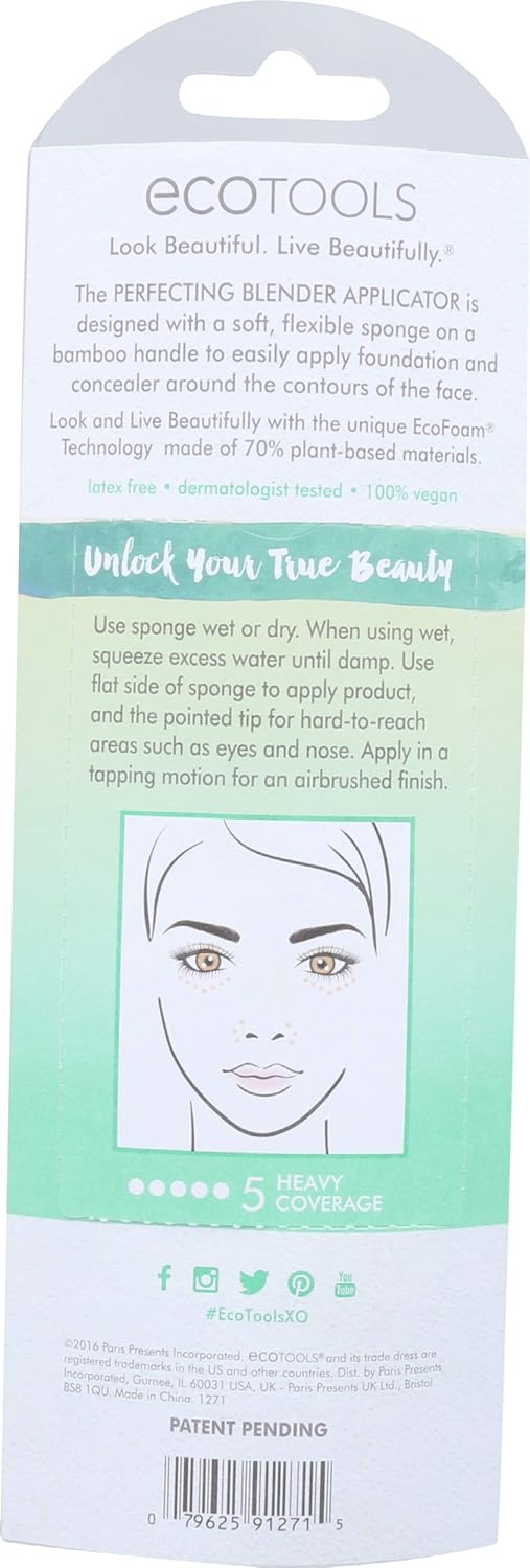 EcoTools Beauty Makeup Blender Sponge, For Liquid Foundation and Concealer, .80 Ounce: Beauty