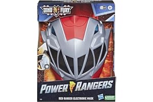 Power Rangers Dino Fury Red Ranger Electronic Mask, Inspired by The TV Show, Kids Halloween Costume Toys, Ages 5+