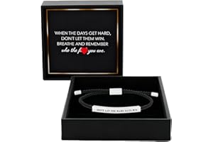 sunglnl Dont Let The Hard Days Win Motivational Tube Bracelet, Gift Card Handmade Adjustable Bradied Wrap Stainless Steel To My Daughter Son Best Friend For Women Man Jewelry