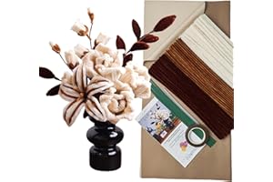 YYUENG TAK YYUENGTAK 200 pcs Pipe Cleaner Flower Craft kit for DIY Maillard Style Bouquet(Dark Brown, Light Brown and Beige), with Rose and Lily Tutorial,Chenille Stem Flower Craft Kit with 12 pcs Floral Wire