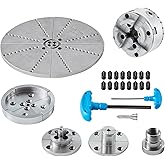 VEVOR KP965 Lathe Chuck, 4-Jaw 3.75" Diameter, Metal Lathe Chuck Turning Machine Accessories with 5 Sets of Jaws, Self-Center