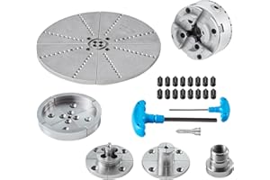 VEVOR KP965 Lathe Chuck, 4-Jaw 3.75" Diameter, Metal Lathe Chuck Turning Machine Accessories with 5 Sets of Jaws, Self-Center