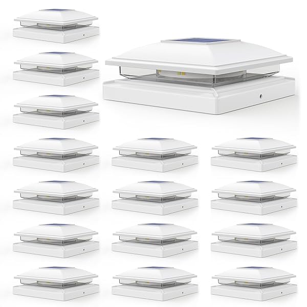APONUO 16 PACK SOLAR POST CAP LIGHTS, 2...