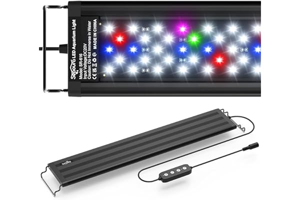 SEAOURA Led Aquarium Light for Plants-Full Spectrum Fish Tank Light with Timer Auto On/Off, 18-24 Inch, Adjustable Brightness