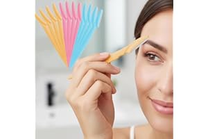 12Pcs Eyebrow and Face Razors for Women Men Use, Multipurpose Eyebrow Hair Trimmer and Shaver with Protective Cover, Mix