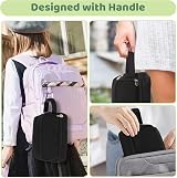 Alyvisun Large Capacity Pencil Case 3 Compartments with Handle Canvas view 5