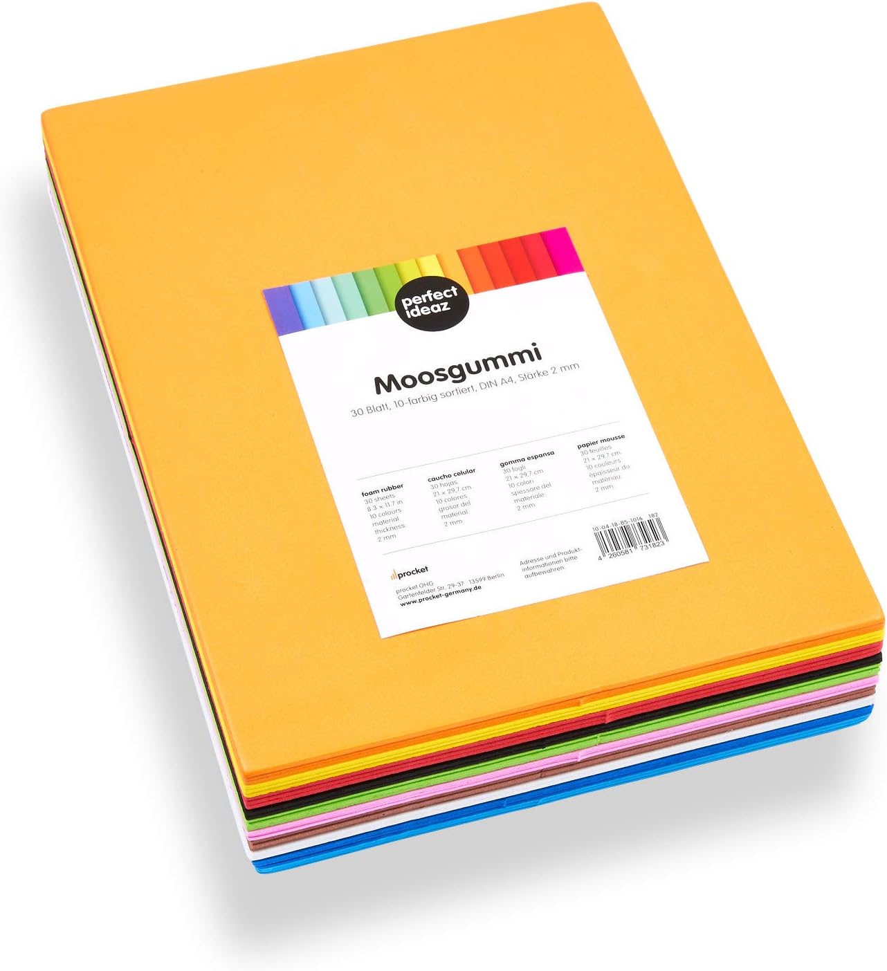 perfect ideaz 27 Sheets of A4 Coloured Foam Rubber, Foam Sheets in 9, 2 mm Thick, Colourful Foam Rubber - Image 4