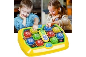 Ivtivfu Whack A Mole Game for Toddlers (Yellow), Best Toys for 3, 4, 5, 6, 7, 8 Years Old Boys and Girls, Interactive Educational Toys with Sound and Light, Birthday Gift for Kids, PK Mode.