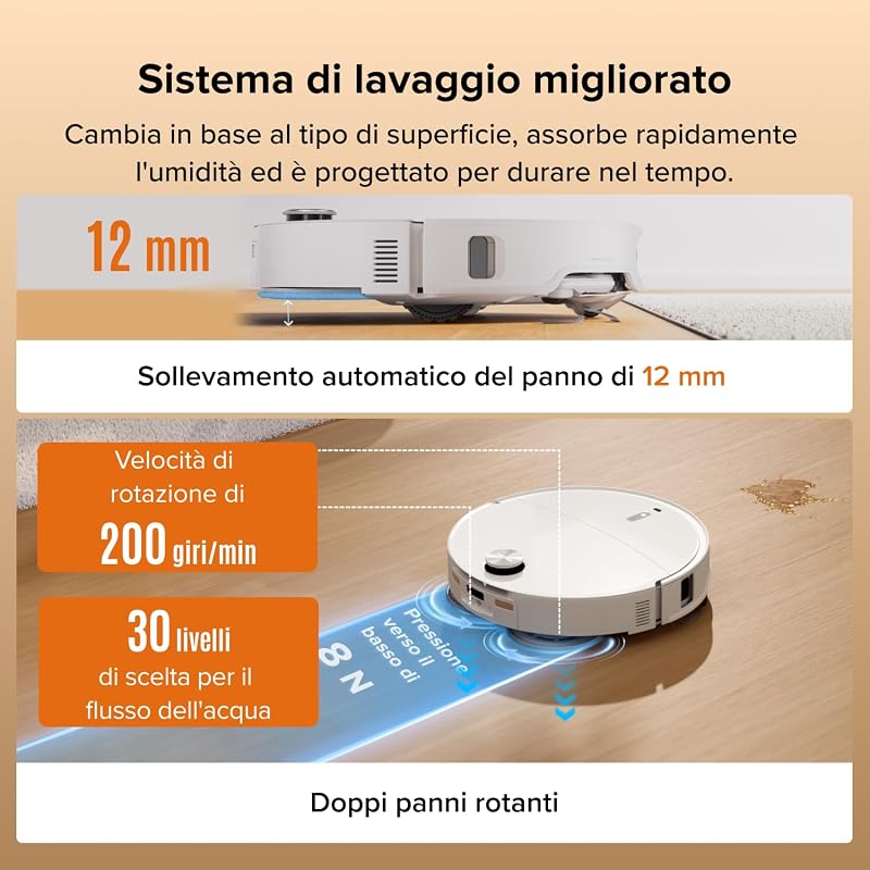 Qrevo Edge 2 Set Robot Aspirapolvere Lavapavimenti 25.000Pa