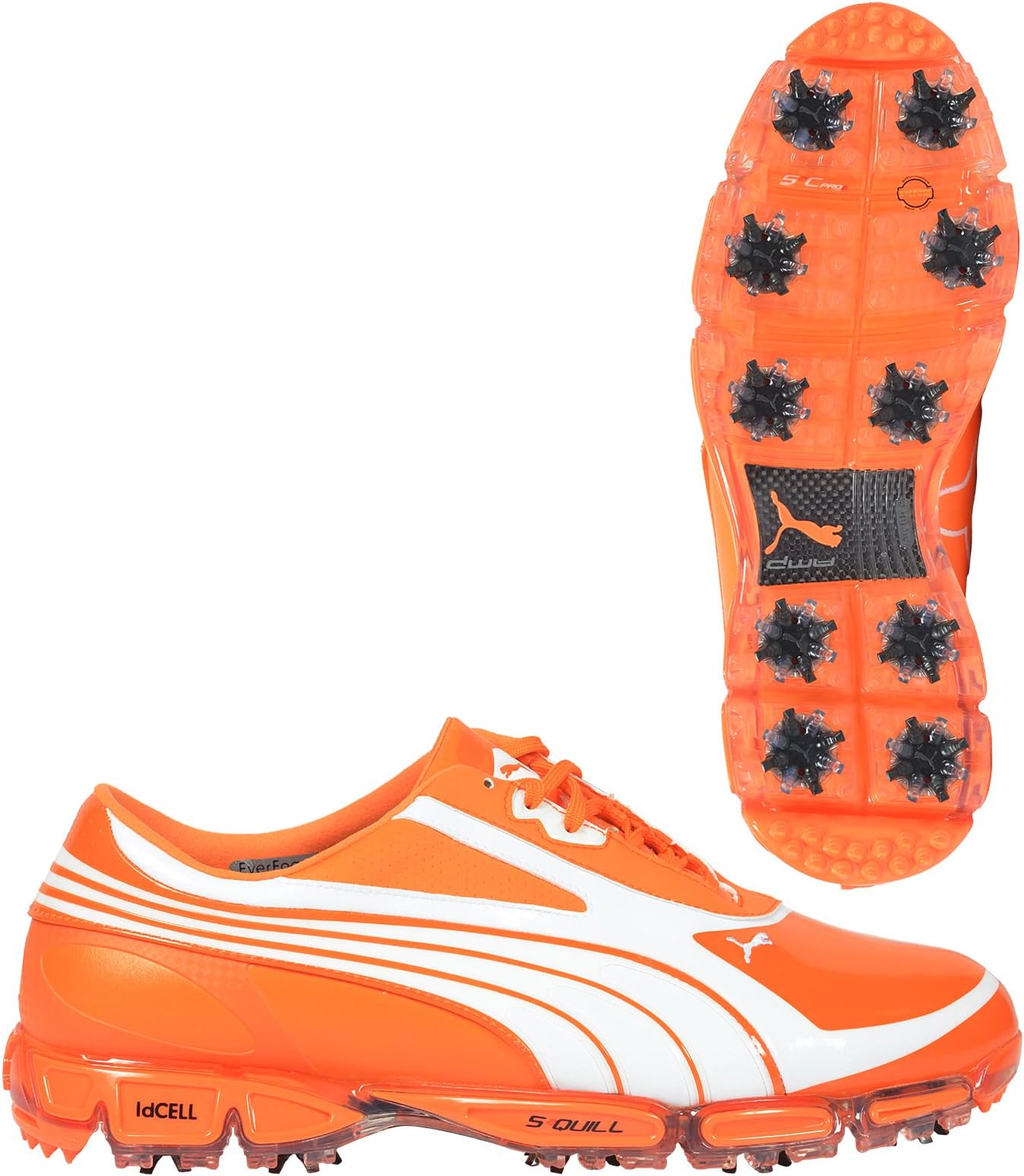 Puma Men's AMP Cell Fusion SL Golfsmith Exclusive Golf Shoes - White/Orange