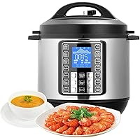Electric Pressure Cooker 6.5 Quart, Slow Cooker, Rice Cooker, Yogurt Maker, Steamer, Saute, Multi-Use Programs…